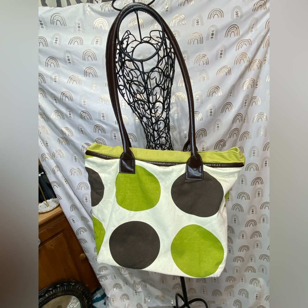 Stylish Green and Brown Tote Bag